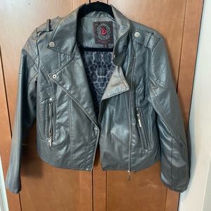 Charcoal Gray Leather Jacket (Women’s M)